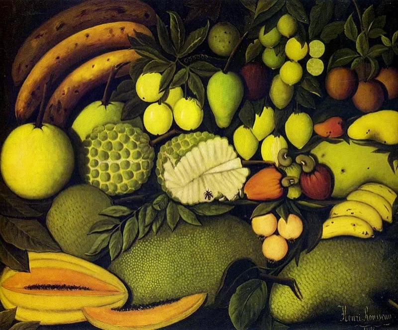 Natura morta con frutti esotici